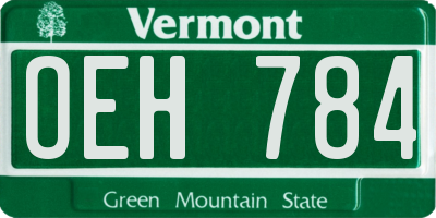 VT license plate OEH784