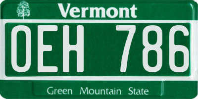 VT license plate OEH786