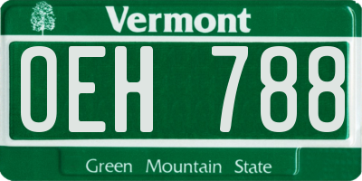 VT license plate OEH788
