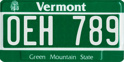 VT license plate OEH789