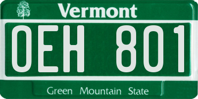 VT license plate OEH801