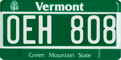 VT license plate OEH808