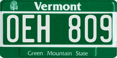 VT license plate OEH809