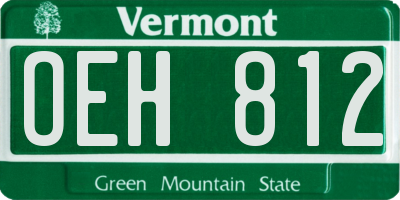 VT license plate OEH812