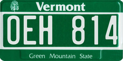 VT license plate OEH814