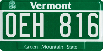 VT license plate OEH816