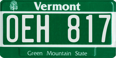 VT license plate OEH817