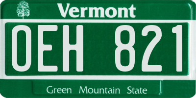 VT license plate OEH821