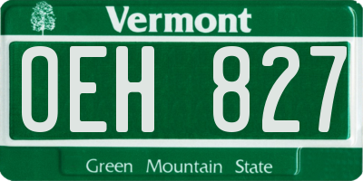 VT license plate OEH827
