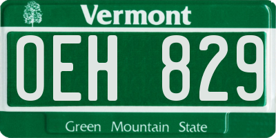 VT license plate OEH829