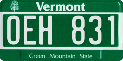 VT license plate OEH831