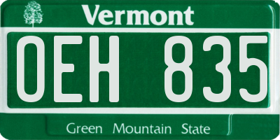VT license plate OEH835