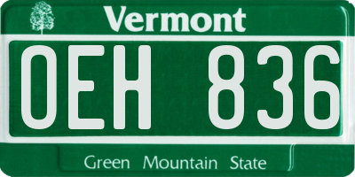 VT license plate OEH836