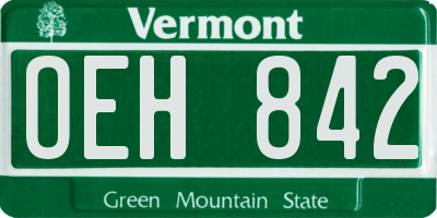 VT license plate OEH842