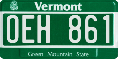 VT license plate OEH861