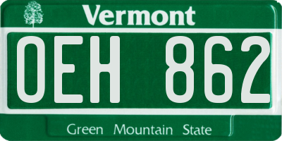 VT license plate OEH862