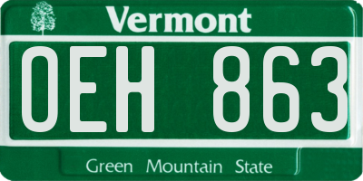 VT license plate OEH863