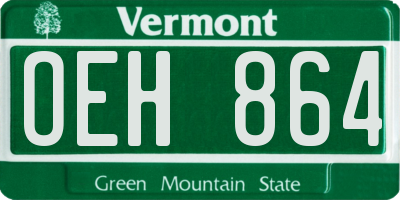 VT license plate OEH864