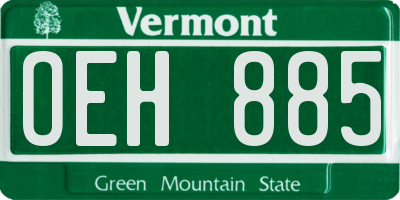 VT license plate OEH885