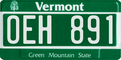 VT license plate OEH891
