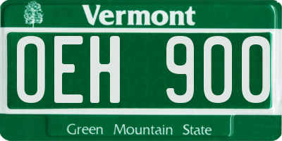 VT license plate OEH900