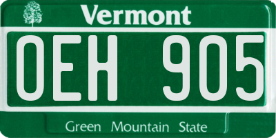 VT license plate OEH905