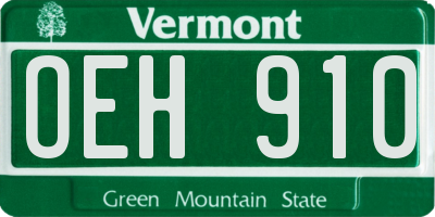 VT license plate OEH910