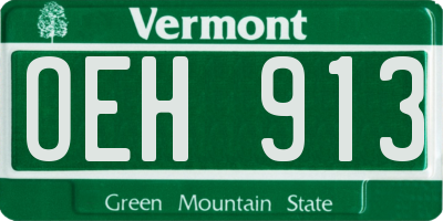 VT license plate OEH913
