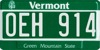 VT license plate OEH914