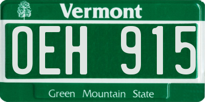 VT license plate OEH915