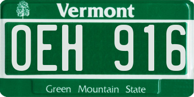 VT license plate OEH916