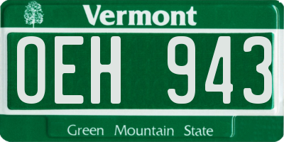 VT license plate OEH943