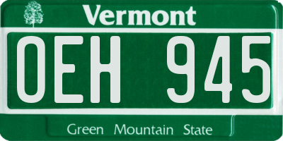 VT license plate OEH945
