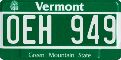 VT license plate OEH949