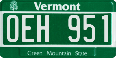 VT license plate OEH951