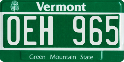 VT license plate OEH965