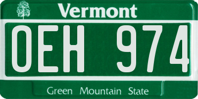 VT license plate OEH974