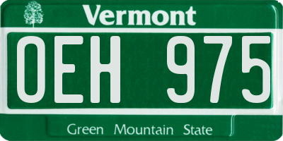 VT license plate OEH975