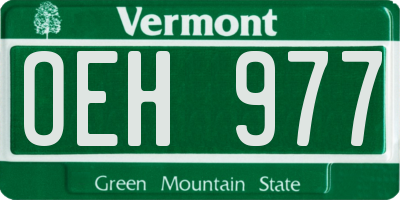 VT license plate OEH977