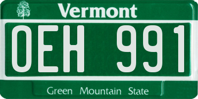 VT license plate OEH991