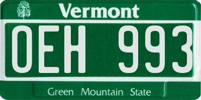 VT license plate OEH993