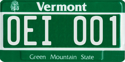 VT license plate OEI001