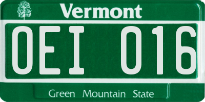 VT license plate OEI016