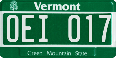 VT license plate OEI017