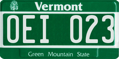 VT license plate OEI023