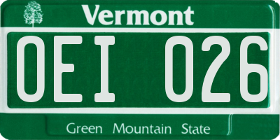 VT license plate OEI026