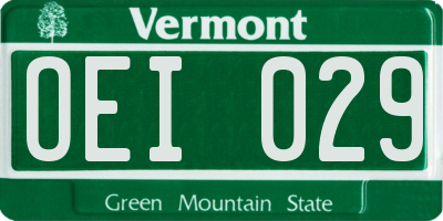 VT license plate OEI029