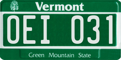 VT license plate OEI031