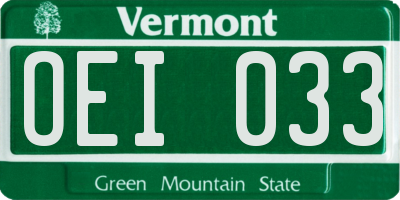 VT license plate OEI033