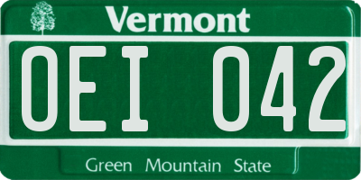 VT license plate OEI042